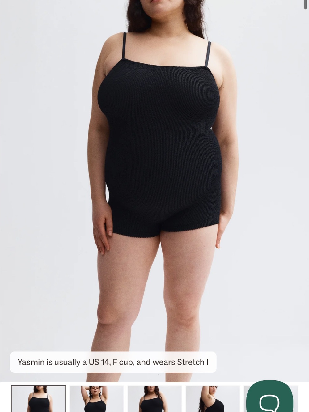Youswim Black Ribbed One-Piece Swim Romper